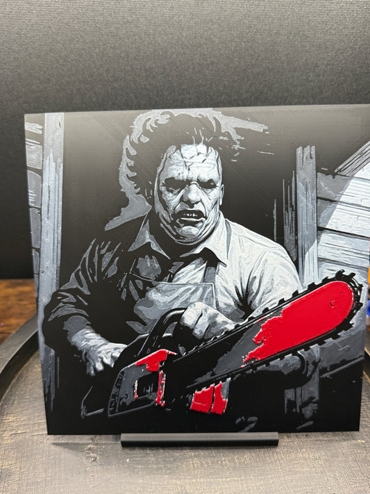 Leather face 3d painting