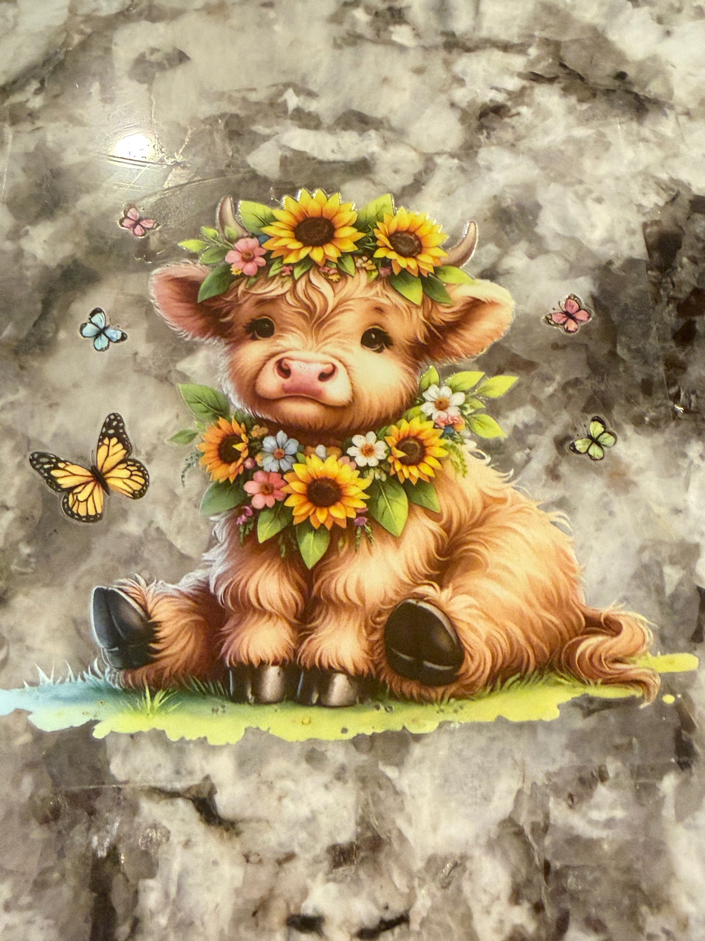 Cow sunflower decal 2