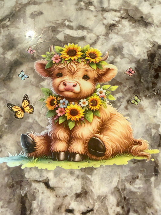 Cow sunflower decal 2