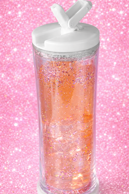 25oz Snow globe flip top sports bottle