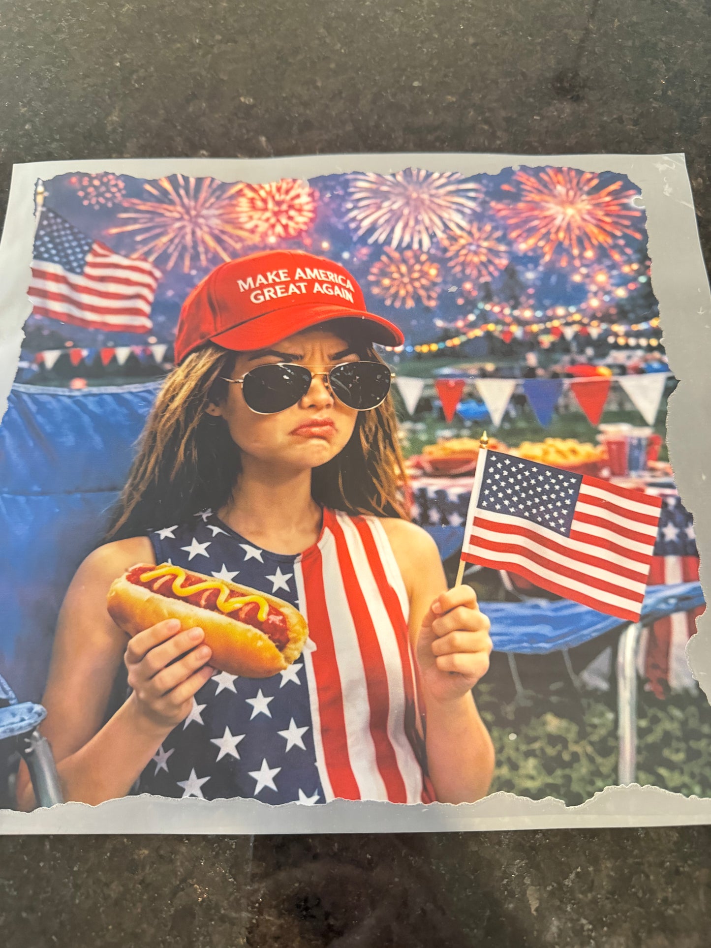 Patriotic funny Barbie