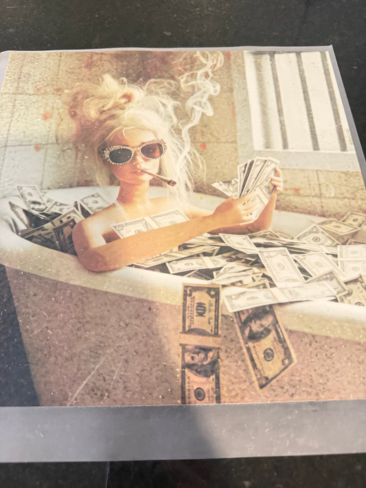 Money smoking, funny Barbie