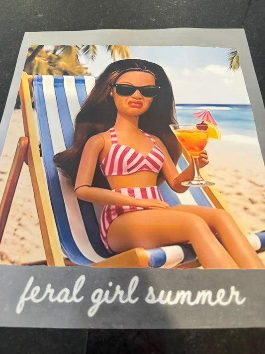 Feral girl, summer funny Barbie