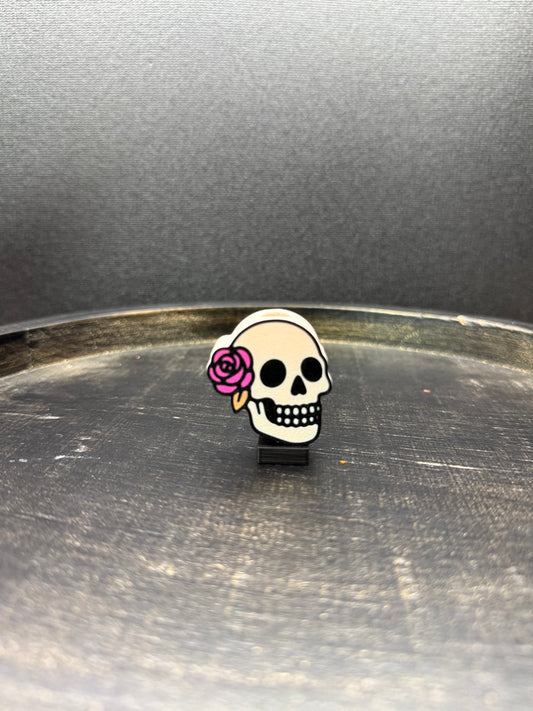 Skull with rose Topper