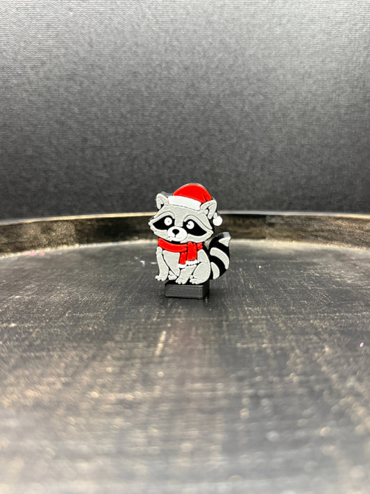 Raccoon with Santa Hat Topper