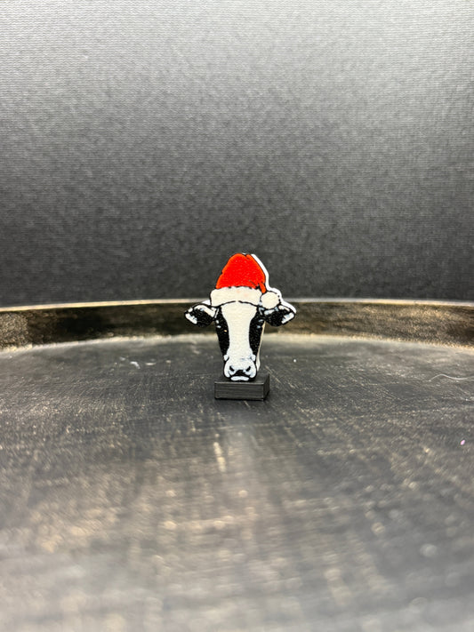 Cow with Santa Hat Topper