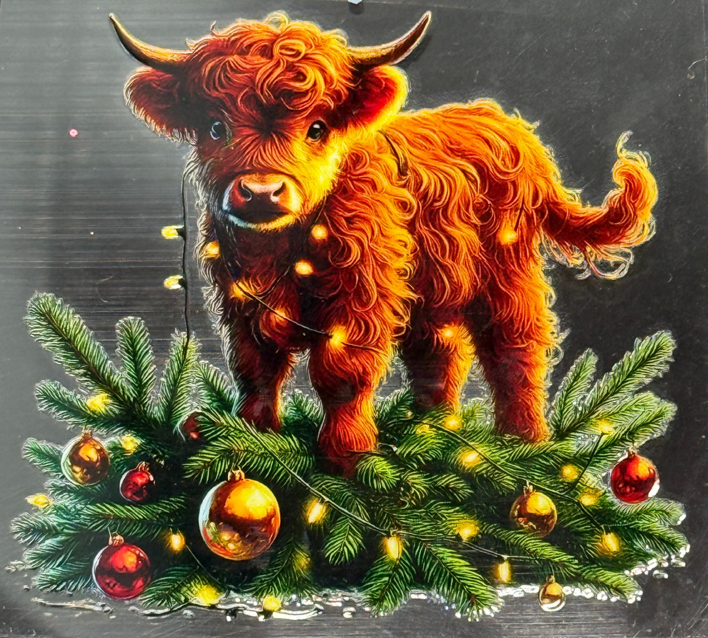 Highland Cow Christmas Wrap